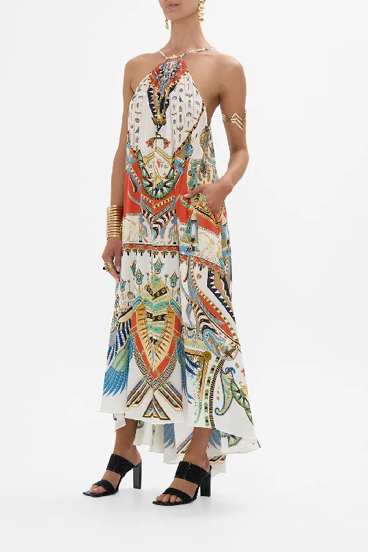 GATHER NECK HARDWARE MAXI DRESS VALLEY OF THE QUEENS