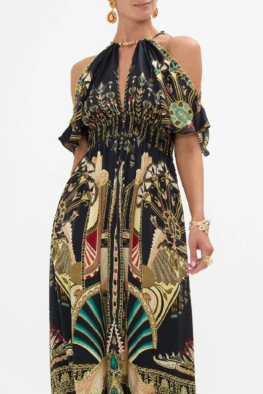 NECK PIECE SHIRRED WAIST LONG DRESS THEY CALLED HER NEFERTARI