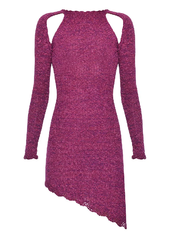 PURPLE SHINE KNITTED DRESS