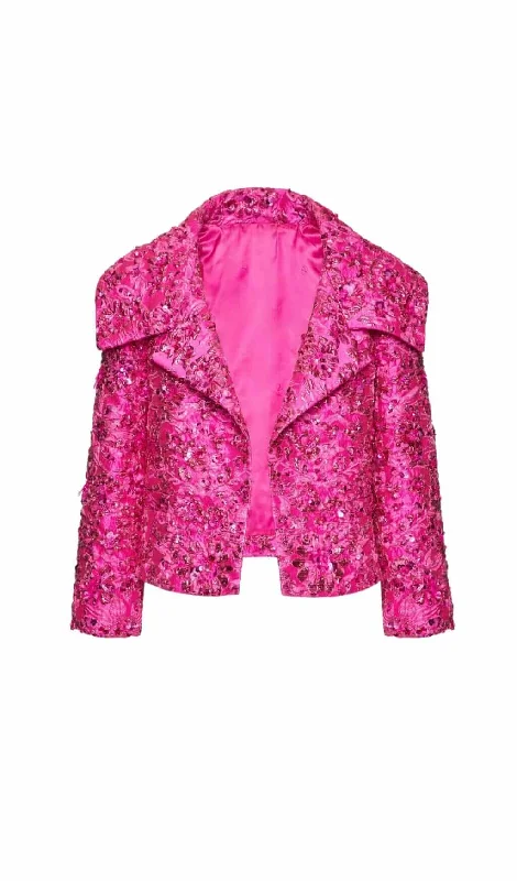 JACQUARD FLORAL BLAZER