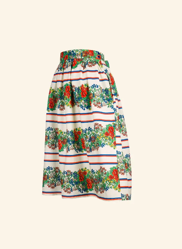 Ada - Seconds - Ivory Mexican Rose Skirt