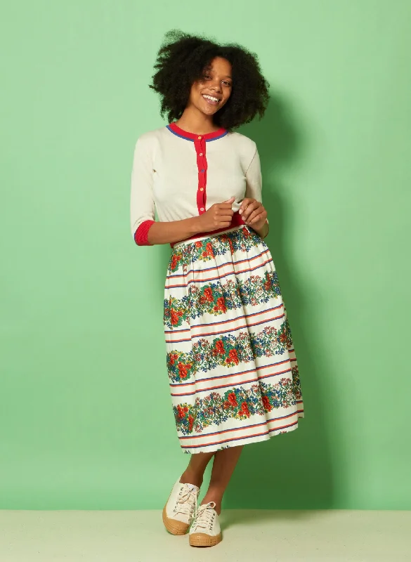 Ada - Seconds - Ivory Mexican Rose Skirt