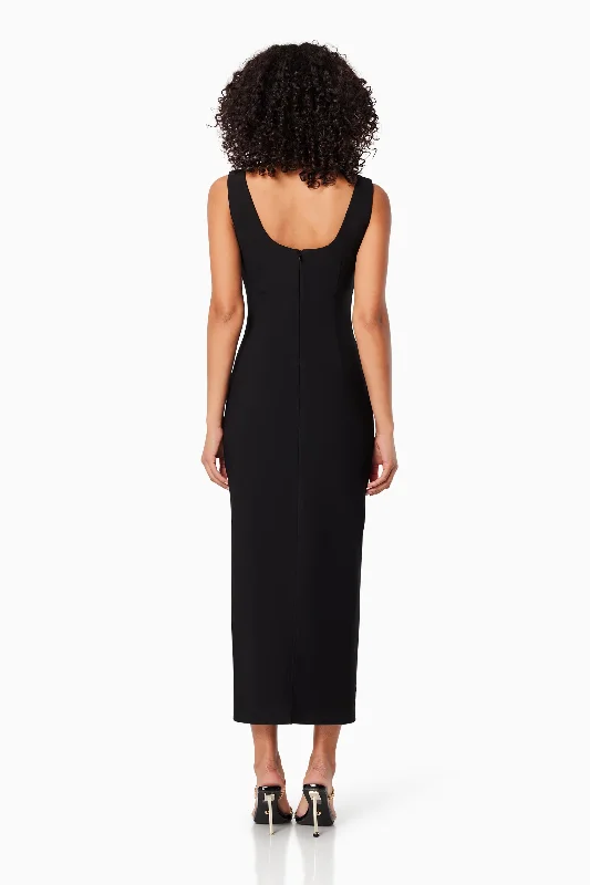 Altea Fitted Midi Dress In Black