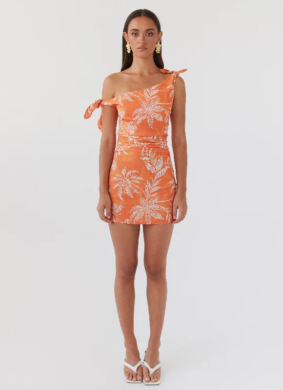 Amazonia Linen Mini Dress - Tropic Sunset