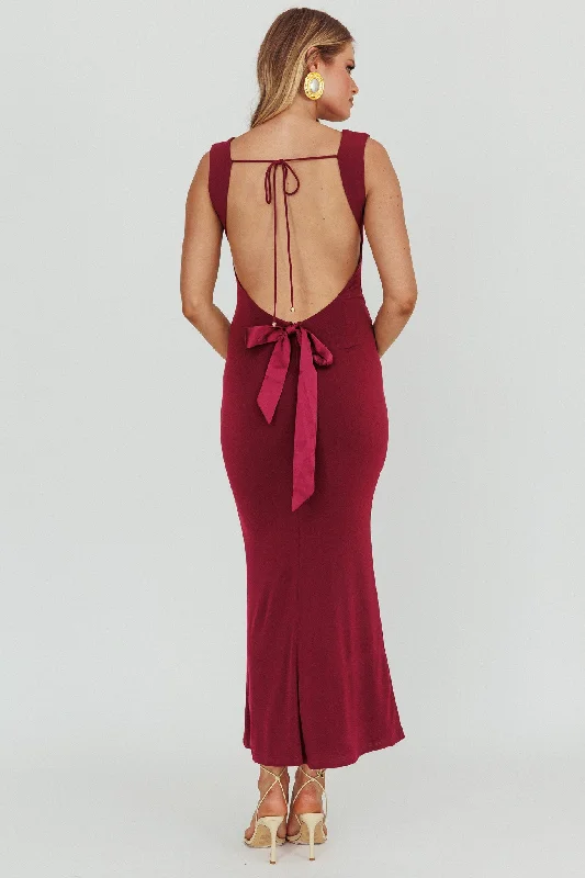 Annabel Bodycon Maxi Dress Wine