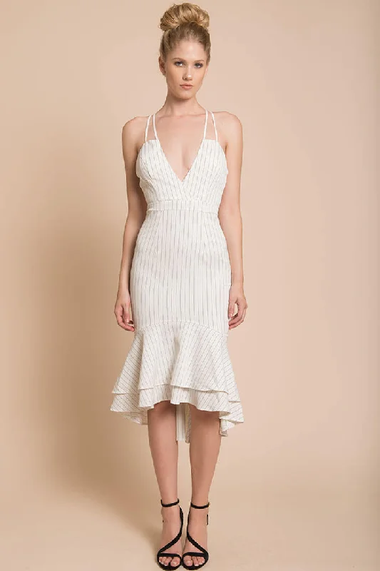 Avery Thin Strap Wedding Guest Dress White