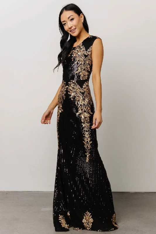 Azura Gown | Black and Gold