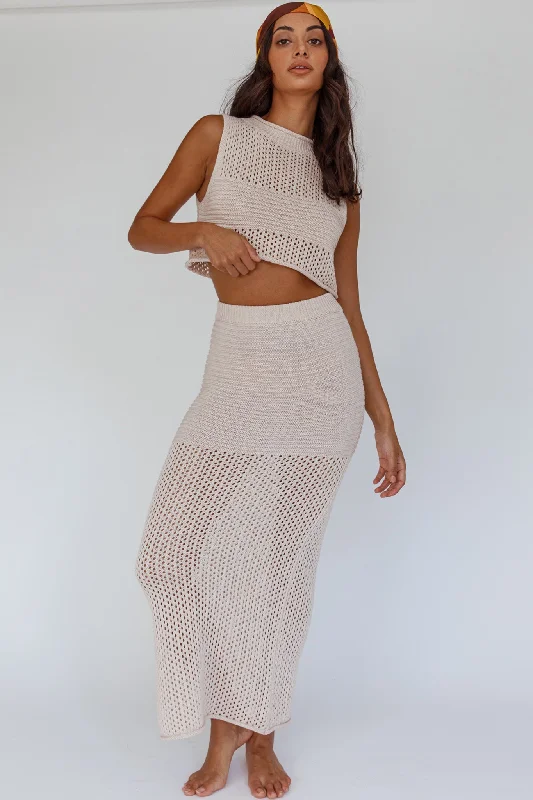 Bayside Crochet Maxi Skirt Oat