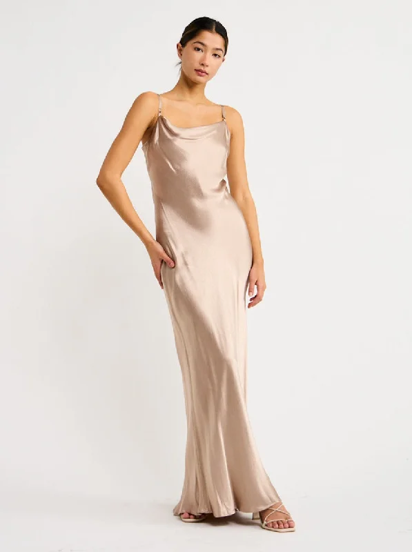 Bec and Bridge Malia Maxi Dress in Smoke Taupe