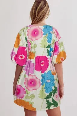 Becca Floral Puff Sleeve Dress