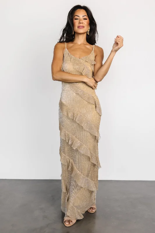 Belisama Ruffle Gown | Gold