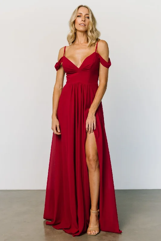 Bianca Lace Maxi Dress | Crimson