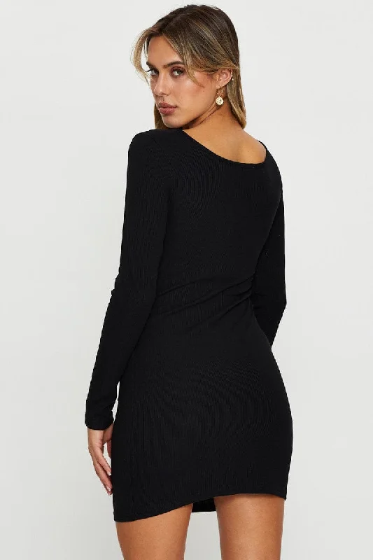 Black Cut Out Detail Mini Dress