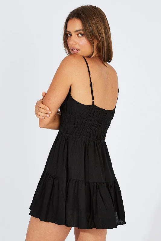 Black Fit And Flare Dress Mini