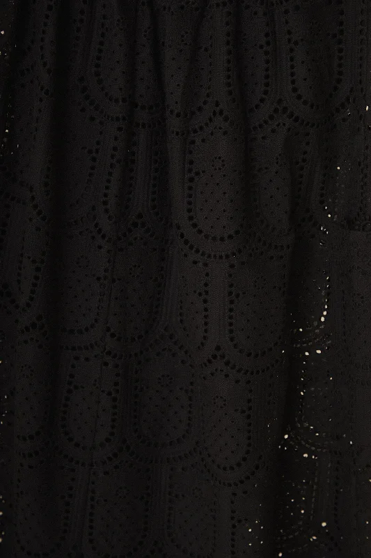 Black Pineapple Eyelet Maxi Dress