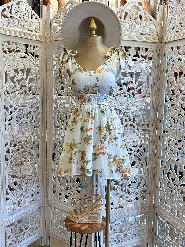 Bow Strap Floral Dress