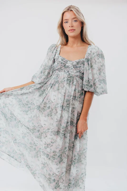 Harlow Maxi Dress in Forest - Bump Friendly (S-XL)