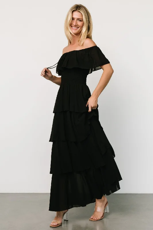 Carina Off Shoulder Maxi Dress | Black