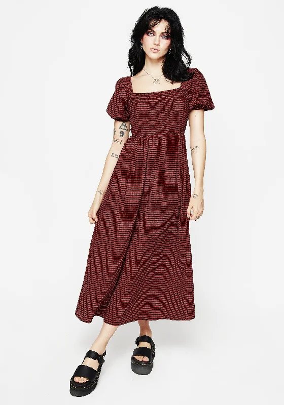 Carmine Check Midaxi Smock Dress