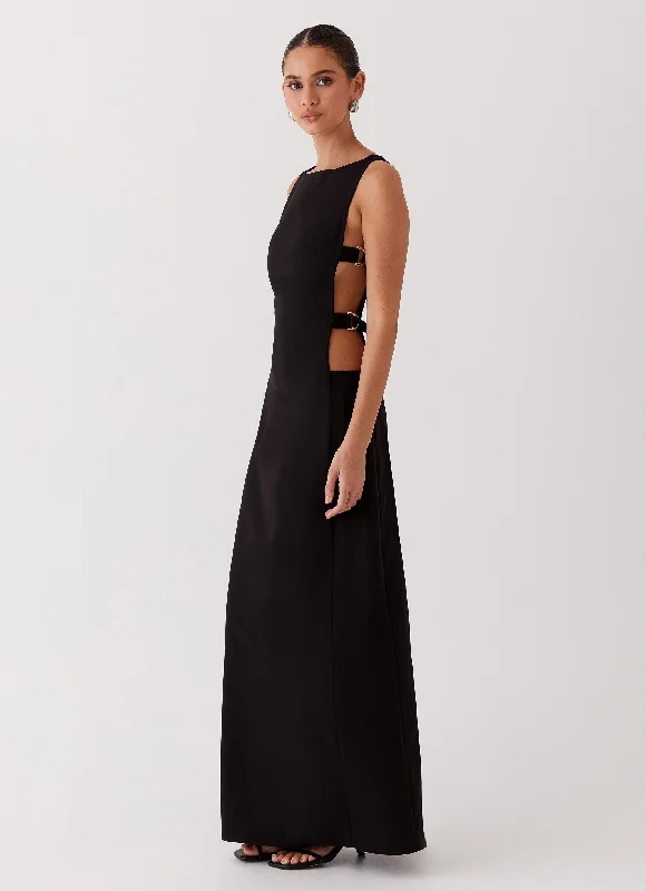 Cherish You Buckle Maxi Dress - Shadow