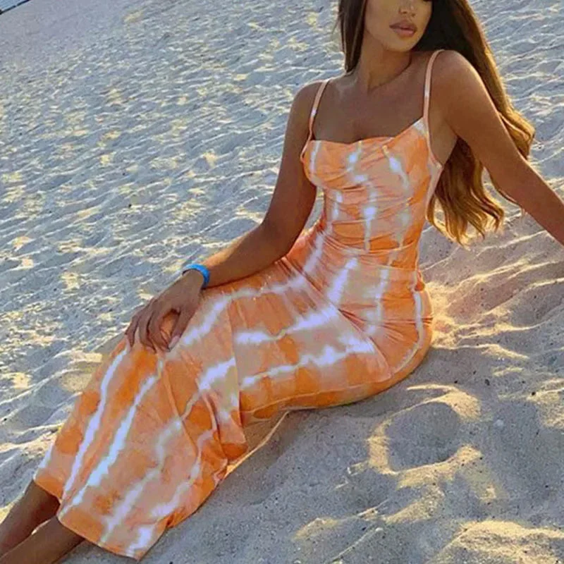 Printed Sleeveless Beach Long Elegant Casual Vintage Female Sexy Fashionable Charming Stylish Maxi Dress