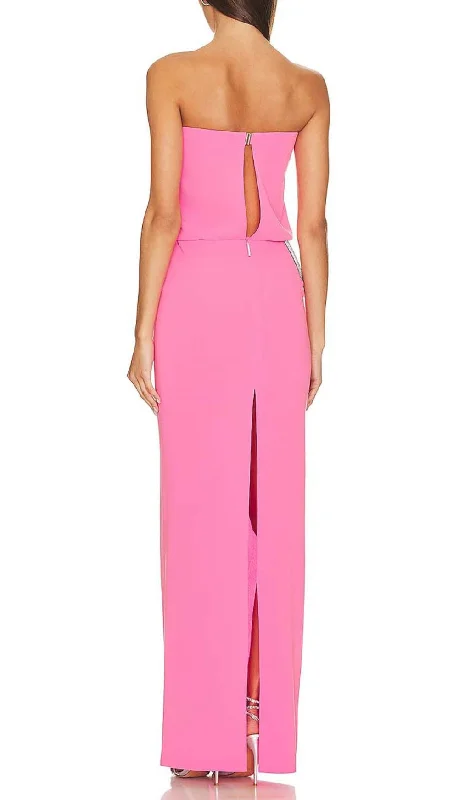 CUTOUT STRAPLESS MAXI DRESS IN PINK