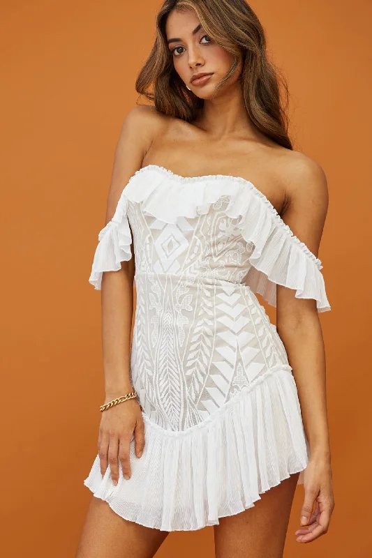 Dreamy Off-Shoulder Mini Dress White