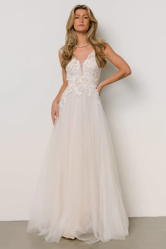 Everlasting Tulle Bridal Gown | White + Nude