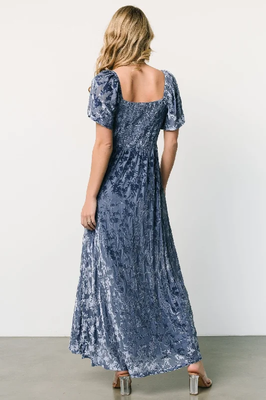 Everley Velvet Maxi Dress | Whisper Blue