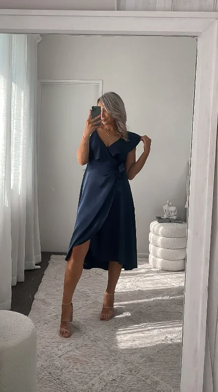 Celebration by Shine On Jaide Wrap Dress Navy