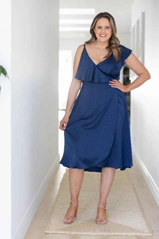 Celebration by Shine On Jaide Wrap Dress Navy