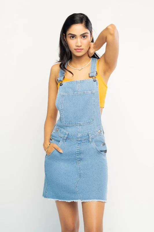 Denim Light Blue Dungaree Dress