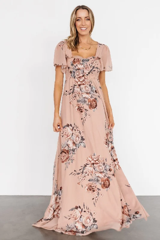 Fleur Maxi Dress | Nude Floral