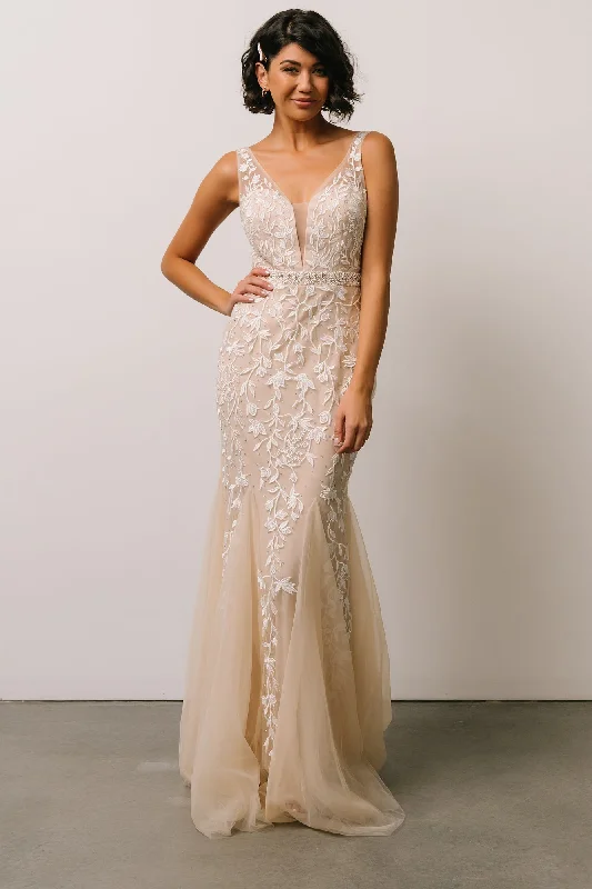 Fleurette Bridal Gown | Beige + Ivory