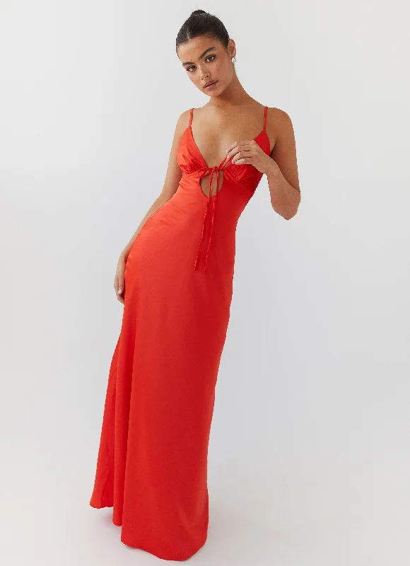 Flora Satin Maxi Dress - Citrus