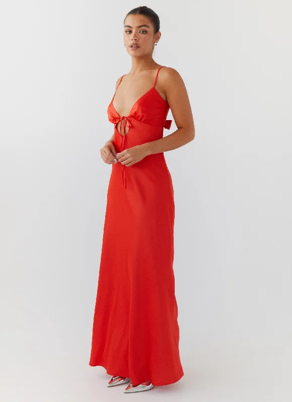 Flora Satin Maxi Dress - Citrus