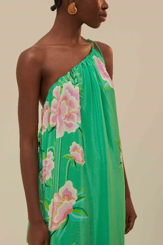 Green Floral Vibing Maxi Dress