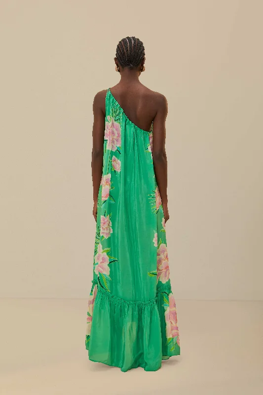 Green Floral Vibing Maxi Dress