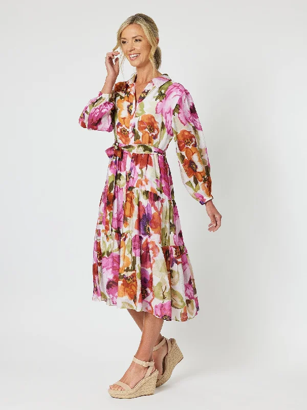 Gordon Smith Maui Floral Dress Berry