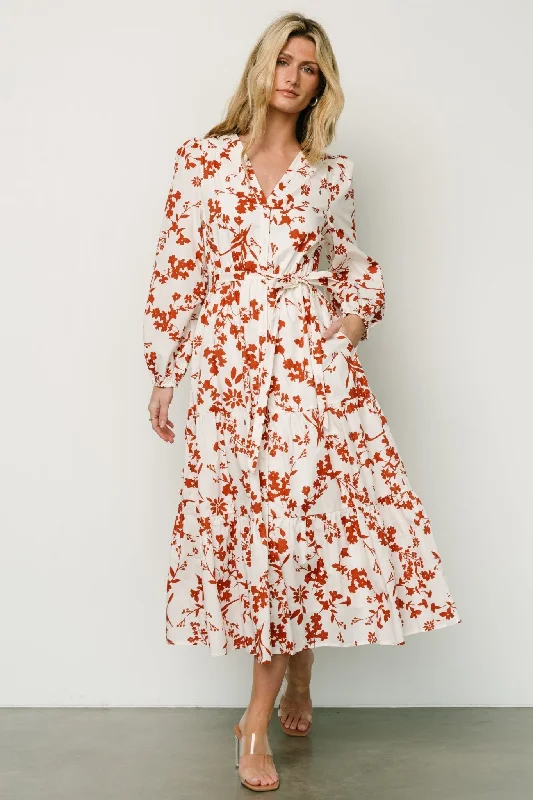 Hale Maxi Dress | Rust Print