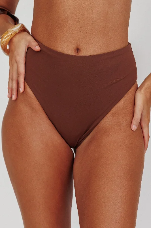 Harmonia High Waist Bikini Bottom Choc