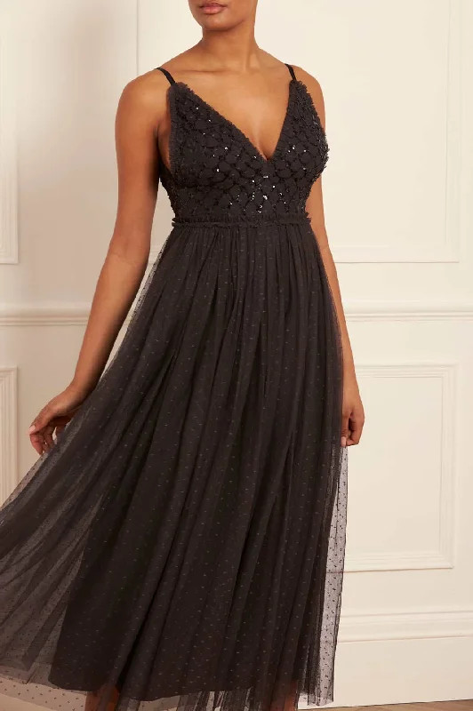 Heart Lattice Bodice Cami Ankle Gown