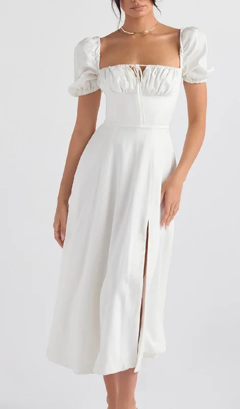 HIGH SPLIT MAXI DRESS IN WHITE