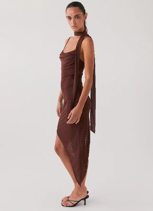 In Your Dreams Midi Dress - Dark Mocha