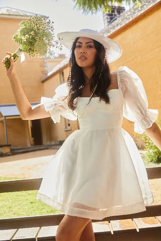 I've Got Sunshine Puff Sleeve Mini Dress White