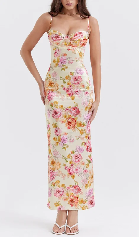 IVORY FLORAL MAXI DRESS