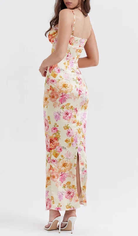 IVORY FLORAL MAXI DRESS