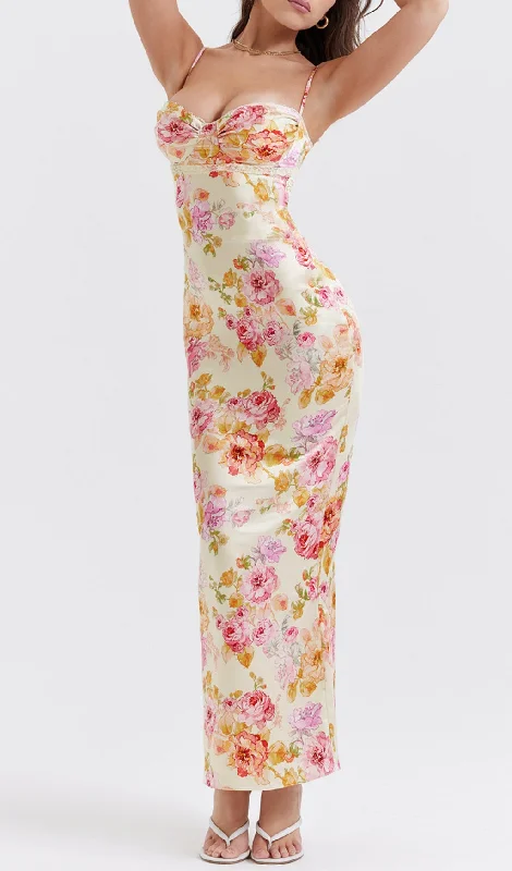 IVORY FLORAL MAXI DRESS