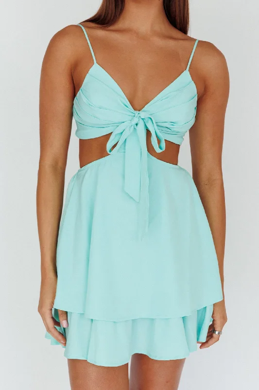 Jeneva Tied Bust Cut-Out Mini Dress Mint