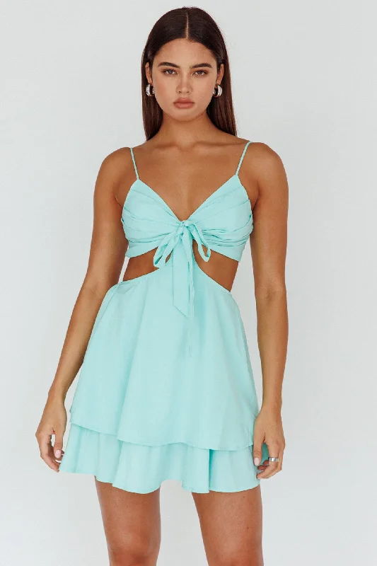 Jeneva Tied Bust Cut-Out Mini Dress Mint